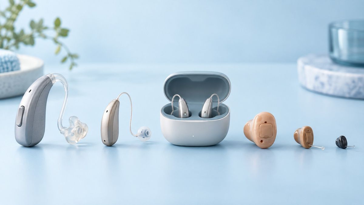 Les différentes formes d'appareils auditifs, du contour d'oreille à l'intra invisible